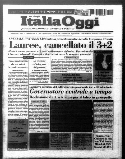 Italia oggi : quotidiano di economia finanza e politica